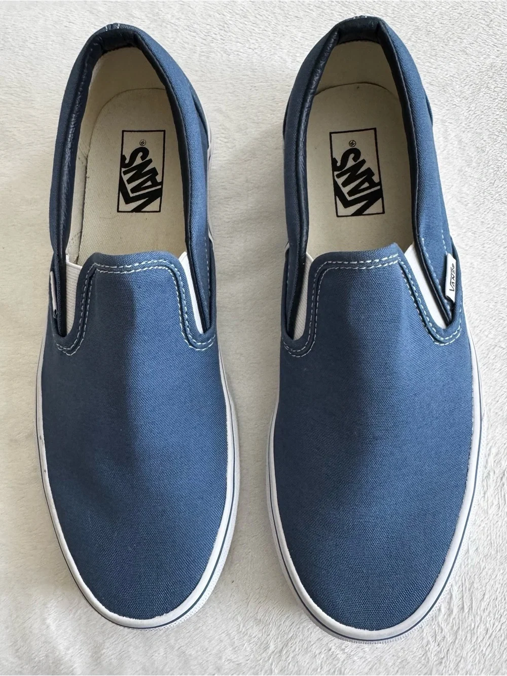 Vans Slip-On Canvas Loafers in Navy Blue